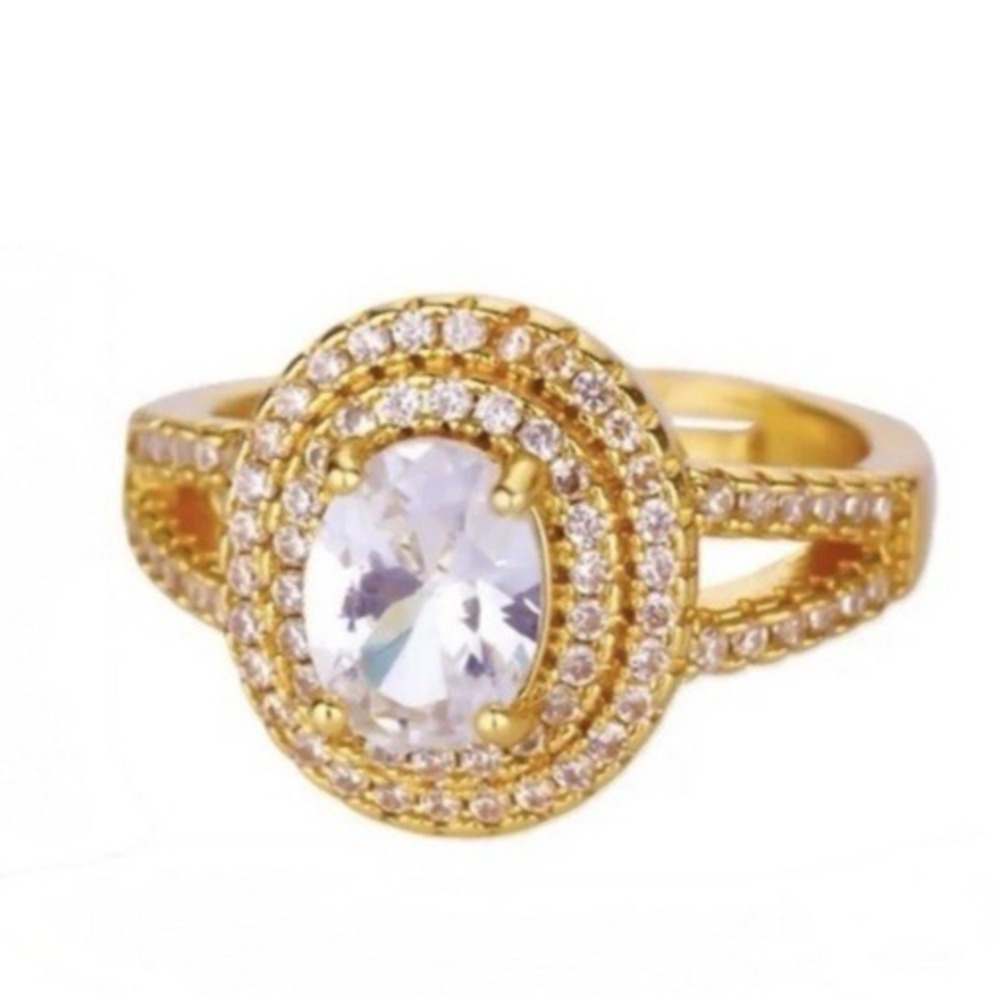 Halo Ring - Gold PDV Coated‎ - Adjustable Fit - Timeless Minimalist NEW